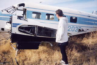 Globe, airplane in disrepair