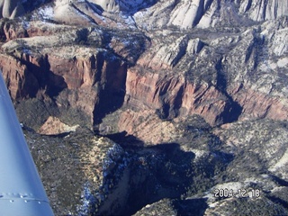 aerial -- Zion National Park -- Angel's Landing and Observation Point