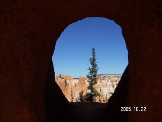 Bryce Canyon -- Peek-a-boo Loop -- view through rock tunnels