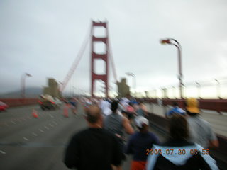 Golden Gate Bridge (blurry) seen from race course