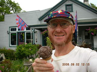 Minnesota trip - Afton run - Selmas Ice Cream Parlour - Adam and ice cream cone