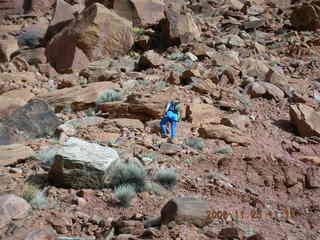 Canyonlands National Park -- White Rim view -- Adam and sign