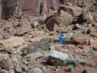 Canyonlands -- Lathrop Trail -- Adam hiking uphill