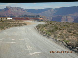 Skywalk at Grand Canyon West seen from bus