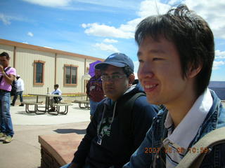 Anirban and Jack watching dancers at Grand Canyon West