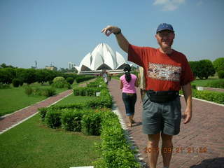 165 69h. Bahai Lotus Temple, Delhi - Adam `holding' temple