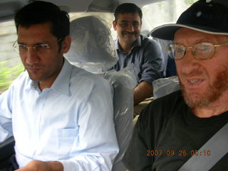 150 69k. Pramod and Adam in Pramod's new car