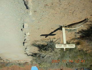 119 6be. Arches National Park- inverted sign
