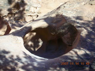 229 6be. Arches National Park - Devils Garden hike - hole in rock