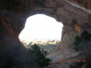 248 6be. Arches National Park - Devils Garden hike - scene through arch