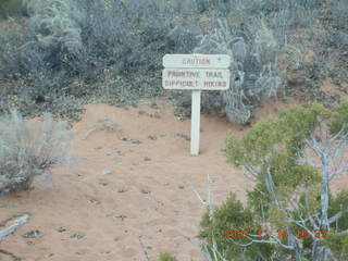 285 6be. Arches National Park - Devils Garden hike - Primitive Trail sign