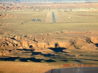 85 6bf. aerial - Utah at dawn - Hanksville Airport (HVE)