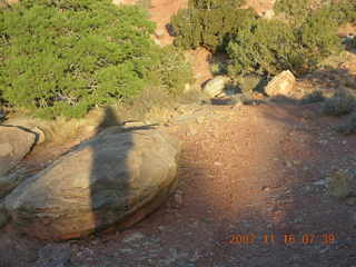 33 6bg. Canyonlands National Park - Lathrop Trail hike - my shadow