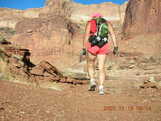 79 6bg. Canyonlands National Park - Lathrop Trail hike - Adam (tripod)
