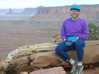 71 6bh. Canyonlands National Park - Grand View Overlook - Adam (tripod)