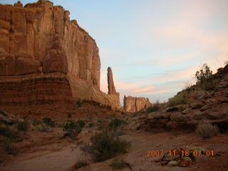 2 6bj. Arches National Park - Park Avenue Trail at daybreak