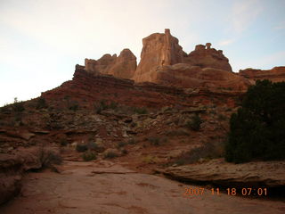5 6bj. Arches National Park - Park Avenue Trail at daybreak