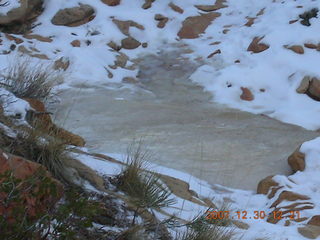 198 6cw. Zion National Park- Observation Point hike (old Nikon Coolpix S3) - short stretch of East Rim trail with ice