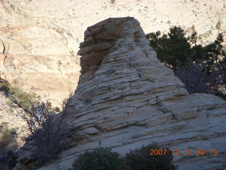 107 6cx. Zion National Park - sunrise Angels Landing hike - top - rockpile