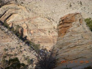 118 6cx. Zion National Park - sunrise Angels Landing hike - top - rockpile