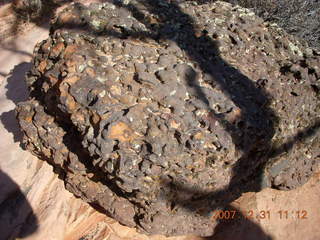 185 6cx. Zion National Park - sunrise Angels Landing hike - interesting rock