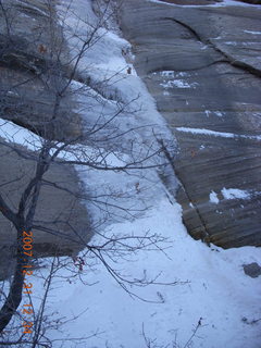 235 6cx. Zion National Park - West Rim hike - ice running down rock
