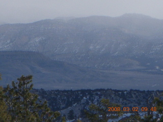 130 6f2. Bryce Canyon - Queens Garden hike - mountain obscuration clouds