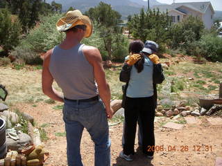 16 6gs. Dustin and Marcelle and Kathe at Kathe's place