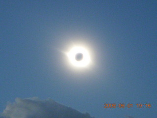 267 6l1. eclipse - Jiayuguan - Gobi Desert - total eclipse with corona and cloud