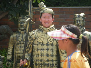 231 6l3. eclipse - Xi'an - Terra Cotta warriors - somebody as fake warrior