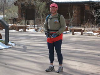 47 6qg. beth's Saturday zion-trip pictures - Zion National Park - Adam at visitors center
