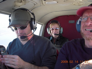 Beth, Debbie, and Adam flying in N4372J