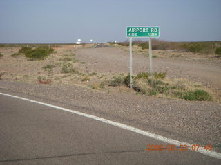 20 6tp. Safford Airport (SAD) run - Airport Road sign