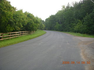Minnesota country road - grass path - Adam running