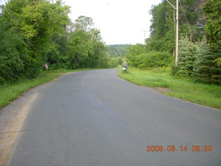Minnesota country road - grass path - Adam running