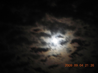 Blythe (BLH) fly-in - full moon amid clouds