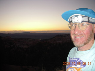30 705. Bryce Canyon - rim from Fairyland to Sunrise - Adam with headlight