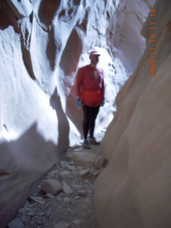 105 71d. Little Wild Horse Pass slot-canyon hike - Adam