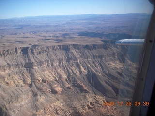 12 72s. aerial - Virgin River and I-15 canyon in Arizona