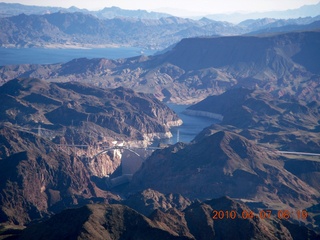 aerial - Hoover Dam and new bridge