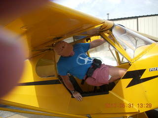 getting in and out of Neil's Piper Cub - Adam