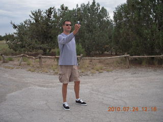 Jim and Angela visit - gigantic pine cone