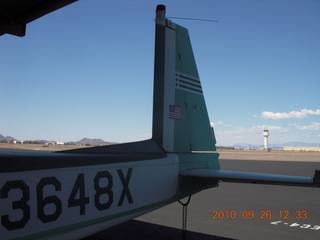 strange Mooney tail on an airplane at DVT