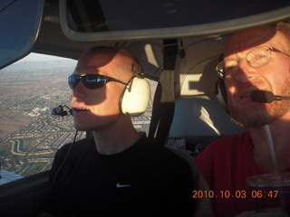 Jon flying N8377W with Adam
