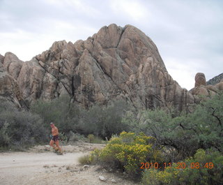 Dave and Elizabeth running at Bagdad