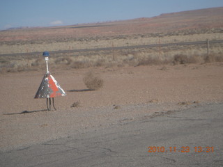 106 7dp. Moab trip - tumbleweed at Hanksville (lots of wind)