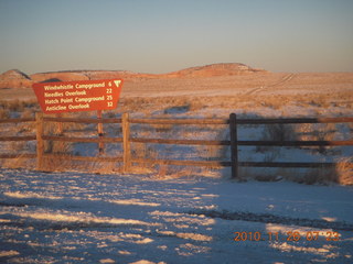 8 7ds. Moab trip - dawn drive to Needles Overlook - sign