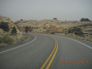 287 7j8. Canyonlands Needles drive in the haze