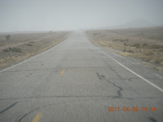 310 7j9. drive back from Dead Horse Point to Moab - hail (or something harder then rain or snow)