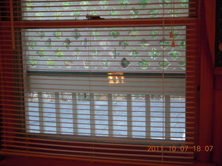 Big Bear City - Cathy's Cottage - fireplace reflected in window